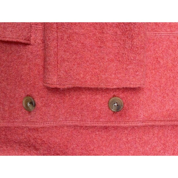 Lands’ End Boiled Wool Jacket Women Size 10 Soft Coral Peach Button Front Blazer - Picture 9 of 16